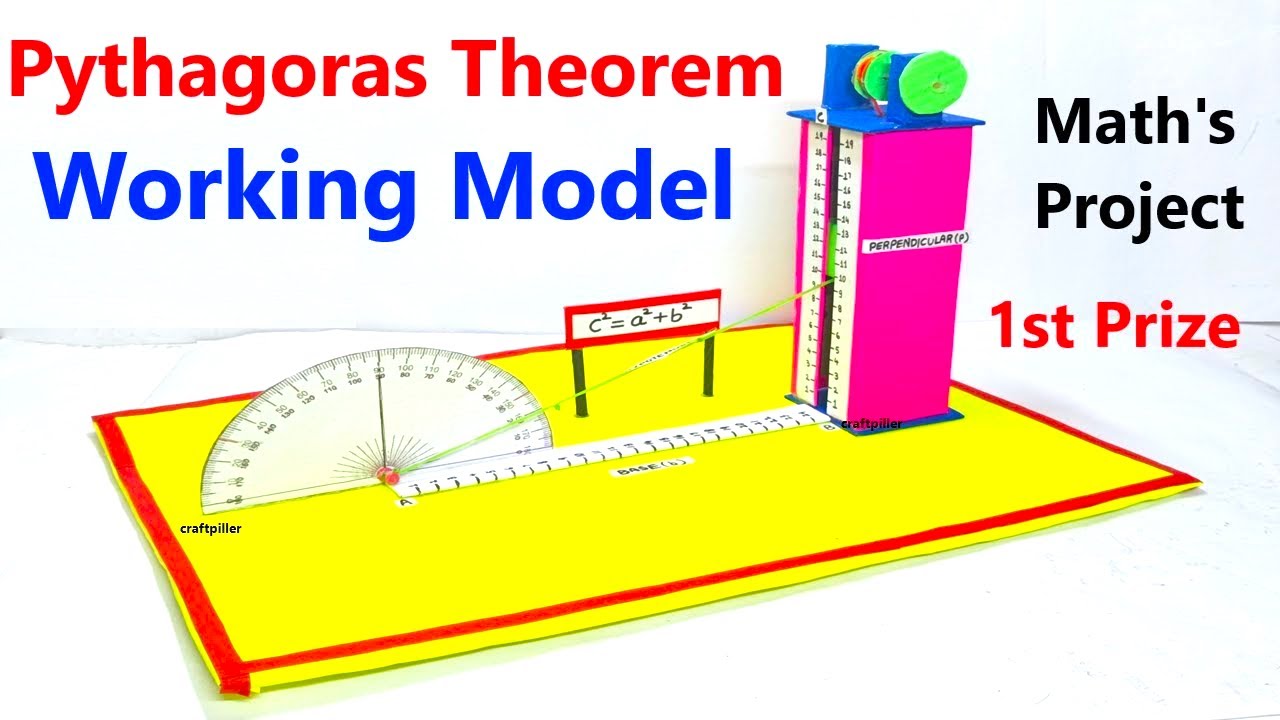pythagoras theorem working model maths project - craftpiller - maths project - diy | craftpiller