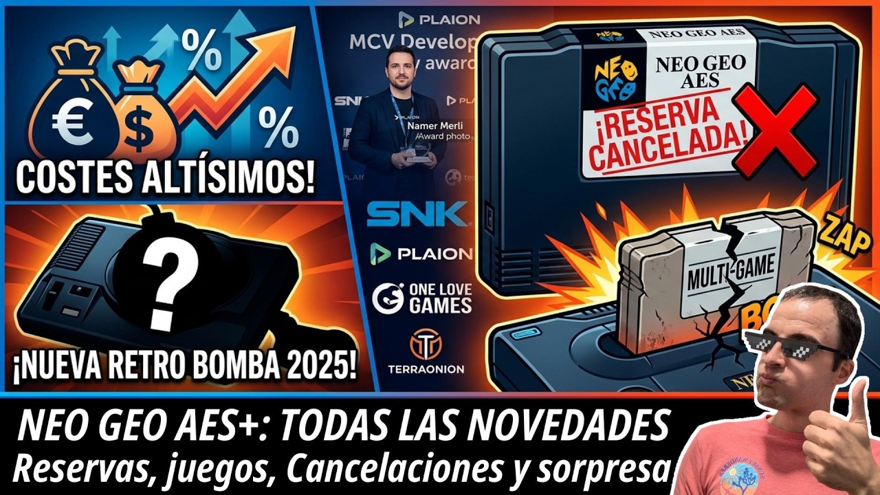 NEO GEO AES+ TODAS las novedades oficiales | Reservas, juegos, cancelaciones y BOMBA retro para 2025