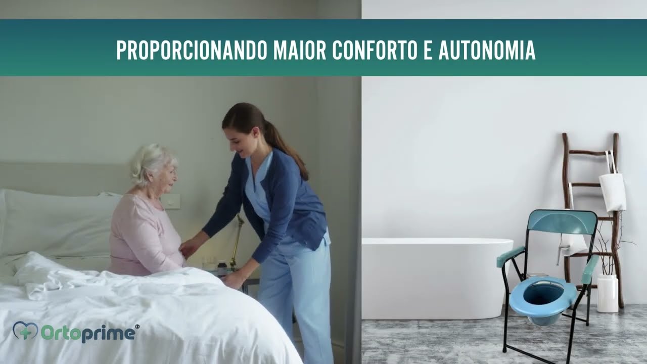 OrtoPrime Cadeira WC Dobrável para Idosos - Bacio Portátil para Adultos