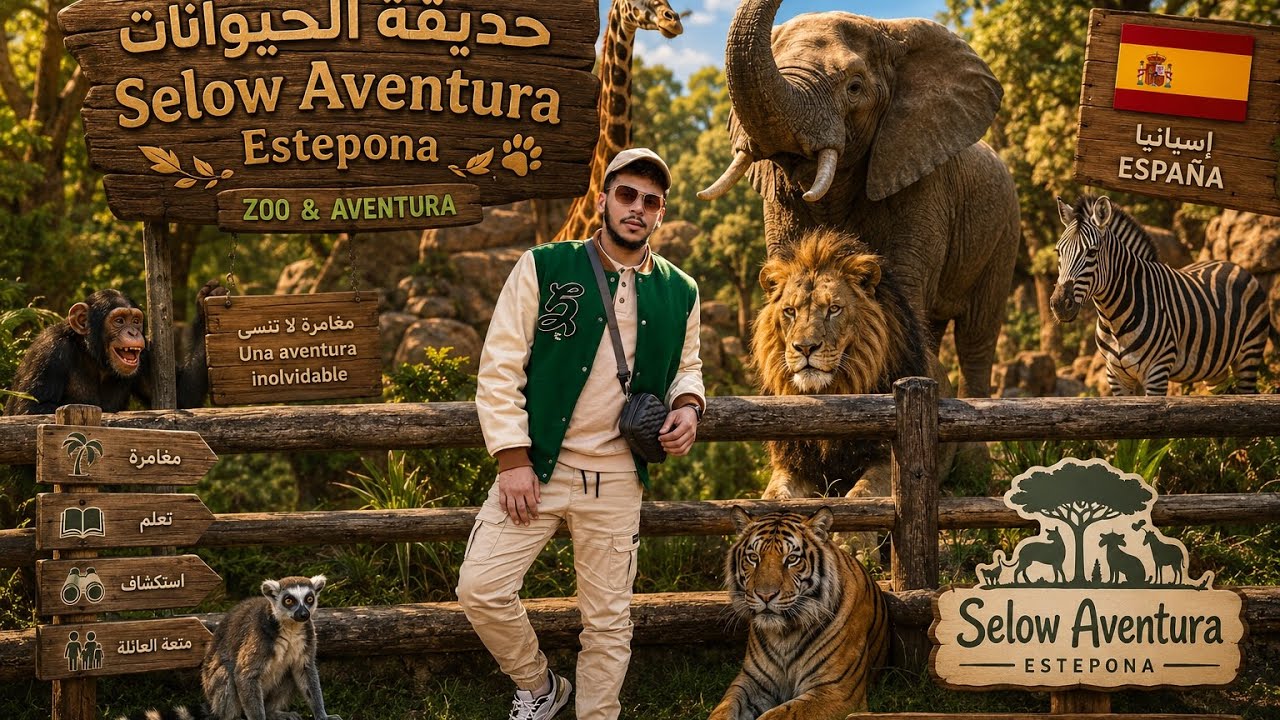 سفاري في حديقة الحيوانات 🦁 🐘 🦌 🦒 🐊  Selwo aventura Estepona