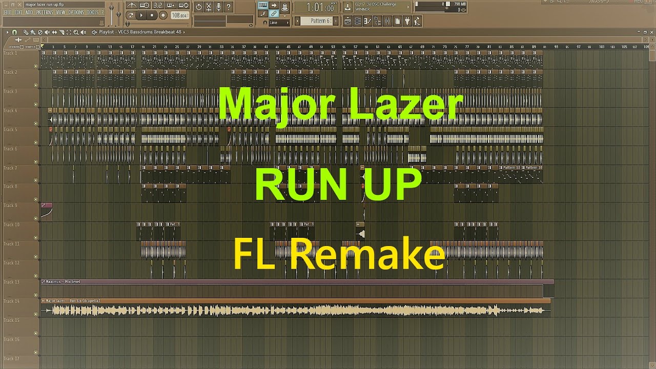 Major Lazer - Run Up (FL Studio Remake)+FLP
