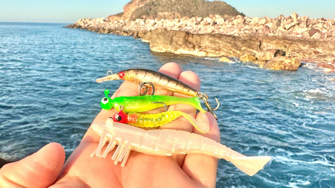 PESCA de ORILLA con MINNOW, CAMARÓN DOA Y MINNI VINILOS // pesca con Roger