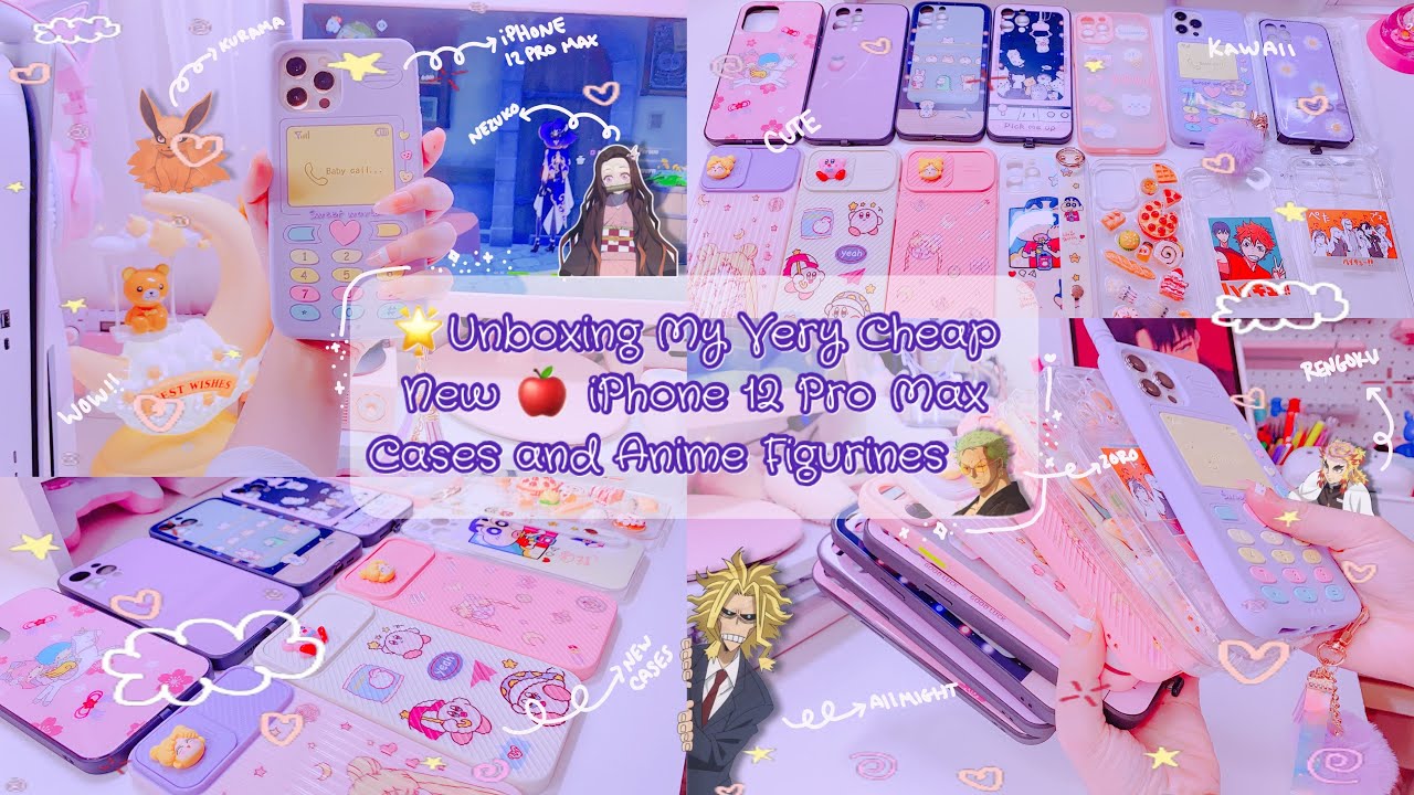 Unboxing and Rating 🥰 My Cutest/Cheapest 🍎 iPhone Cases and Cute Anime Edition 💕🌸✨