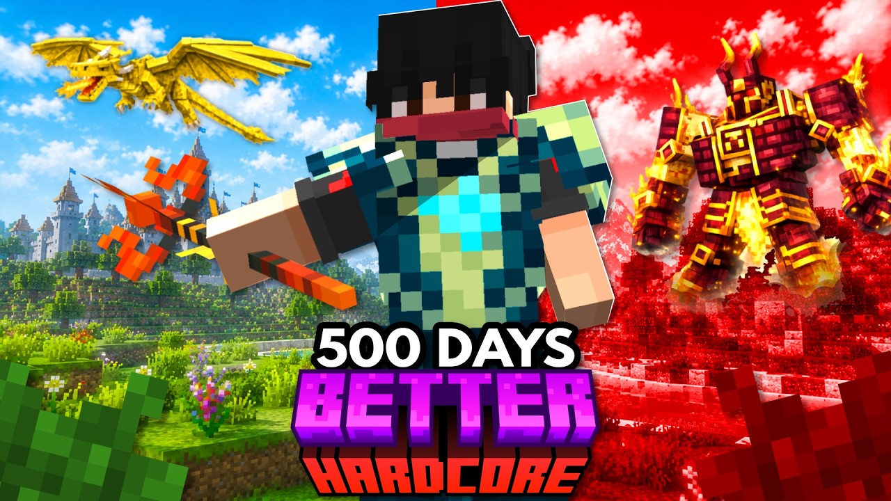 I Survived 500 Days in BETTER Minecraft [FULL MOVIE]
