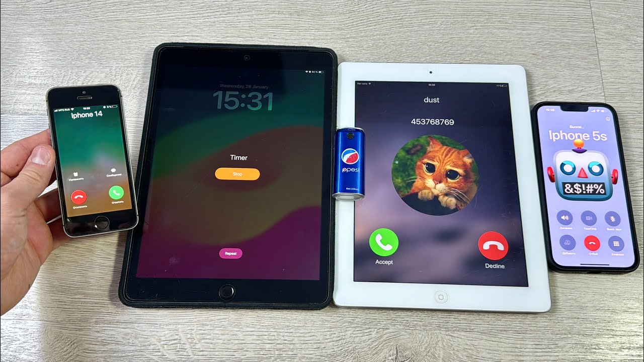 iPad8 + iPad2 incoming Call iPhone 14 + iPhone 5S IOS 