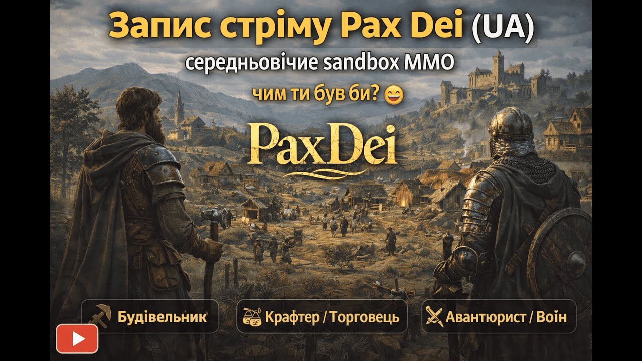 Запис стріму Pax Dei (UA) — середньовічне sandbox MMO — чим ти був би? 😁