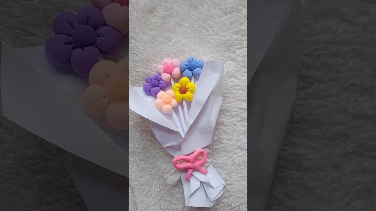 ☆::DIY Clay Flower bouquet #shorts