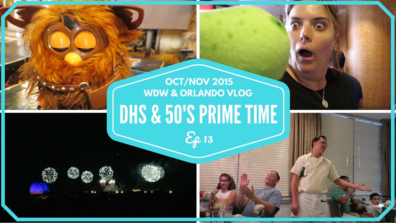 Walt Disney World & Orlando Vacation 2015 | 50's Prime Time Cafe & Double Firework show!