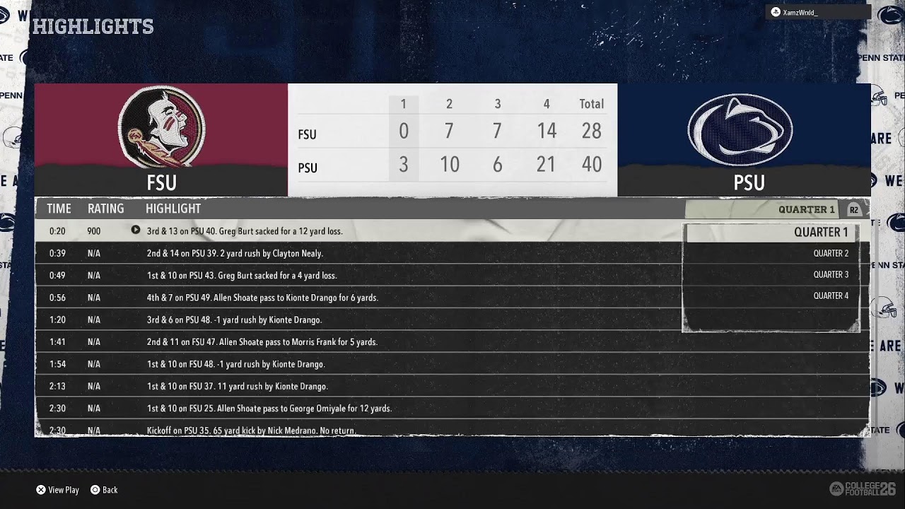 LIVE NOW: Greatness Dynasty- S7 Week 4 vs Penn State