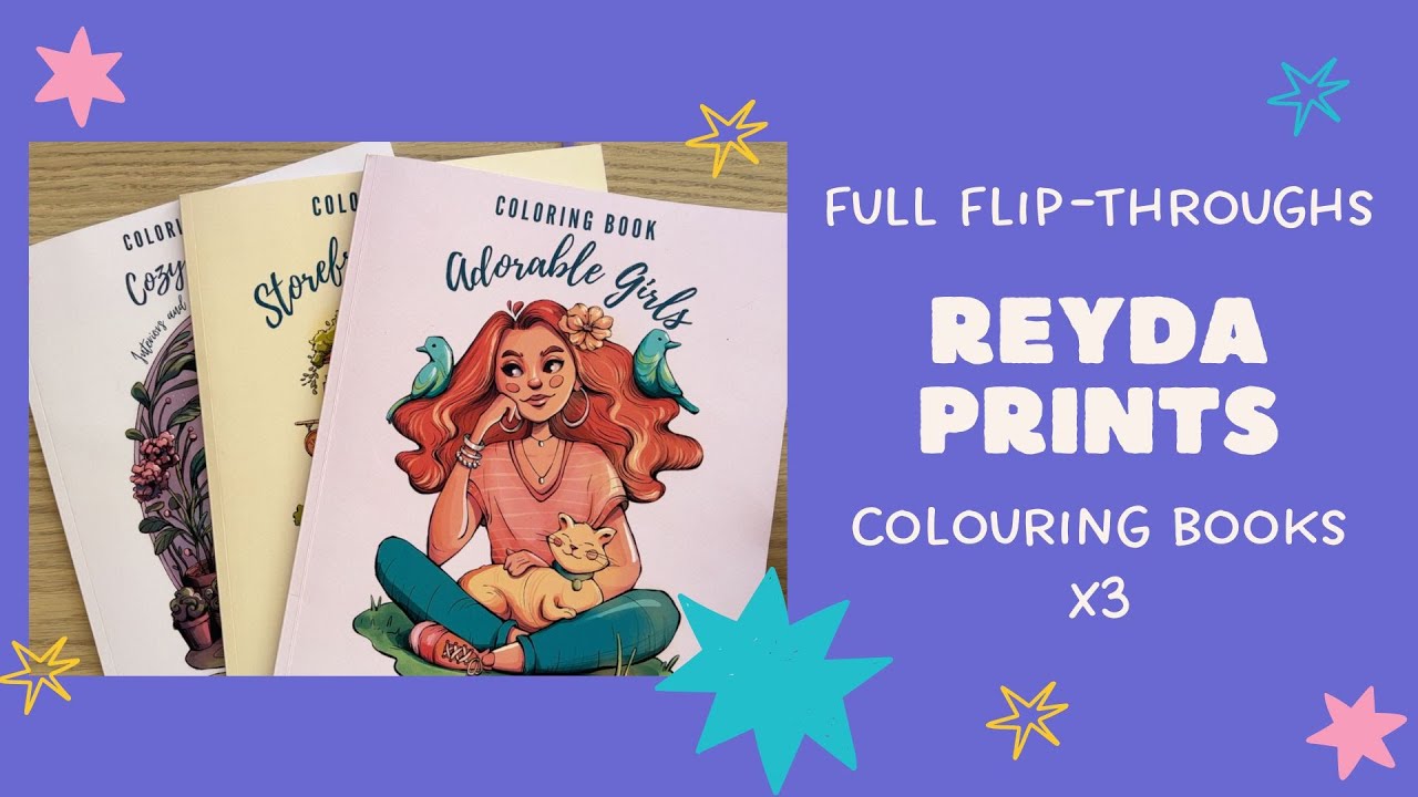 Reyda Prints Coloring Books Flip-Throughs - Adult Colouring
