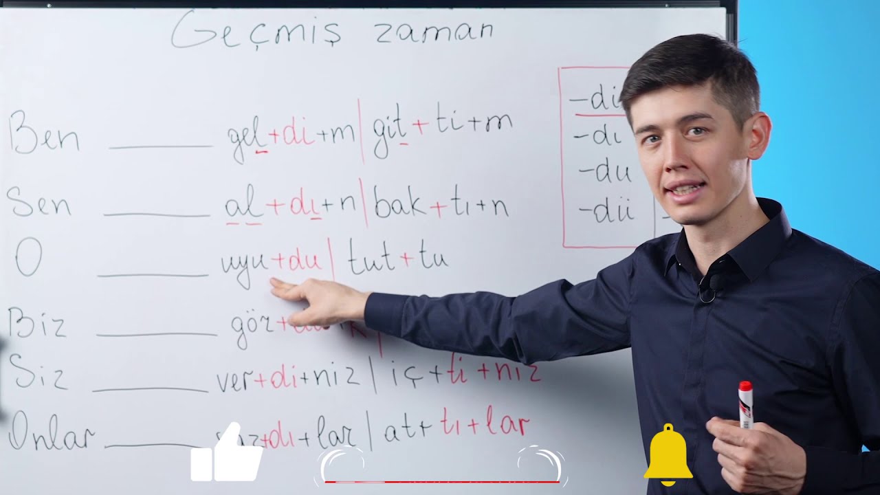 16-DARS. 1-DARS TURK TILIDA O'TGAN ZAMON qanday bo'lishini bilasizmi?