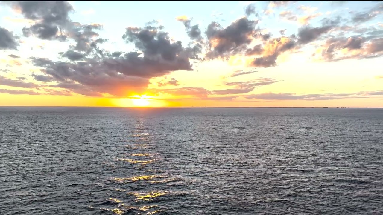 Cozumel Ocean Sunset | Peaceful Cruise View with Ambient Music (4K)