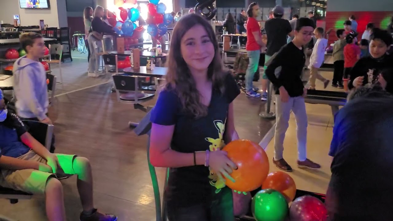 Francesco's 12th birthday, bowling party.