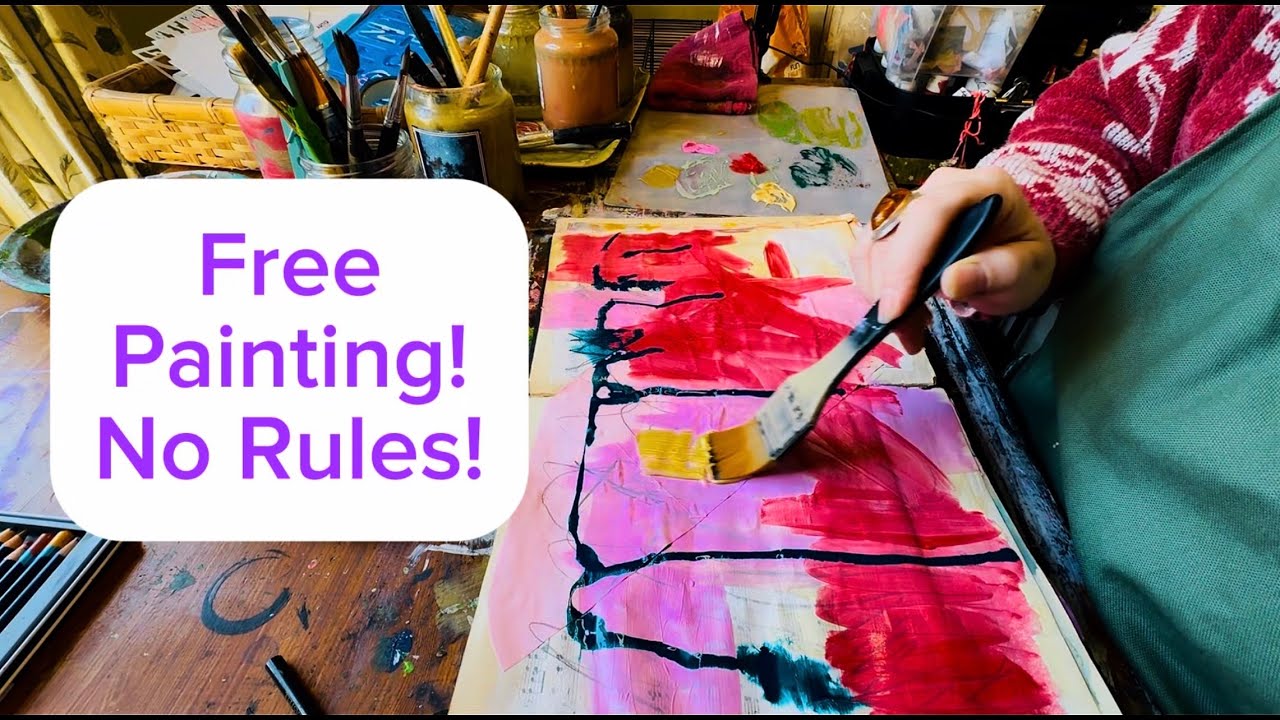Freely Painting in my Sketchbook [No Rules!] + Tattoo Tour🎨📒🌿