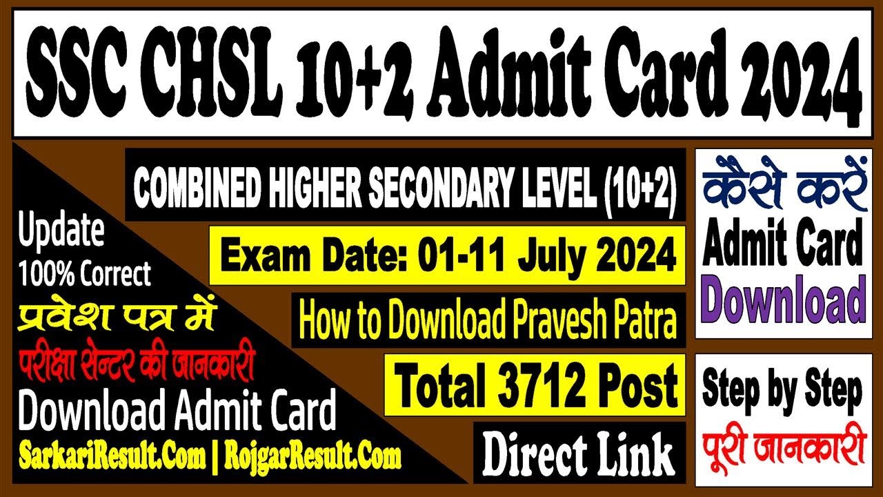 SSC CHSL Admit Card 2024 | CR Region and Other Region | Download Kaise Kare | Step by Step