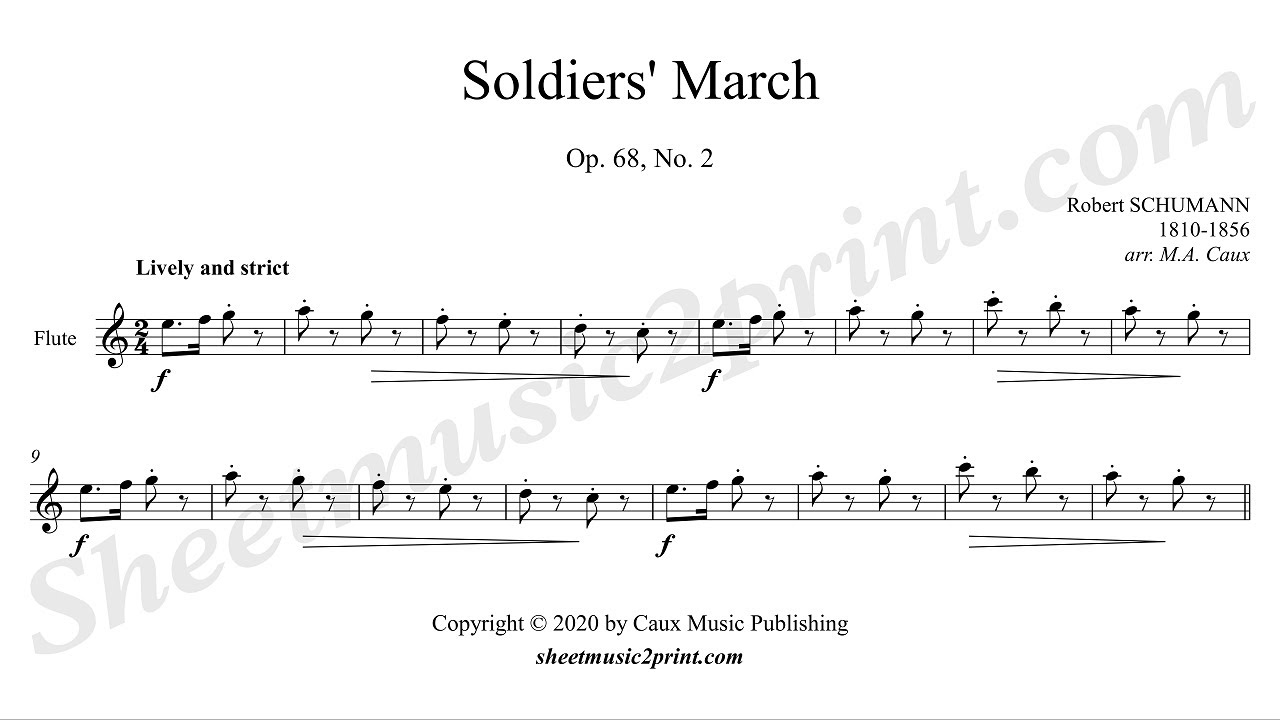 Schumann : Soldiers' March, op. 68, no. 2 - Flute