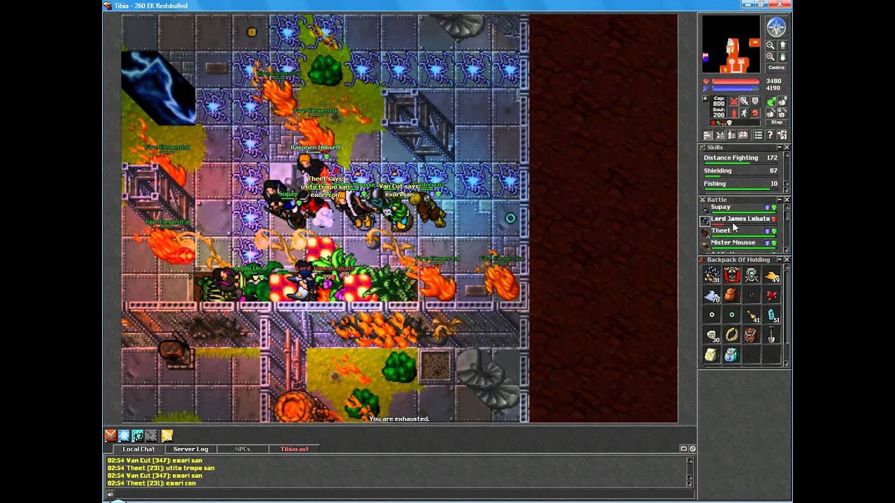 Tibia - Titania Server - Killing Lvl 264 EK Red Skull (8 FE) (Good Loot)