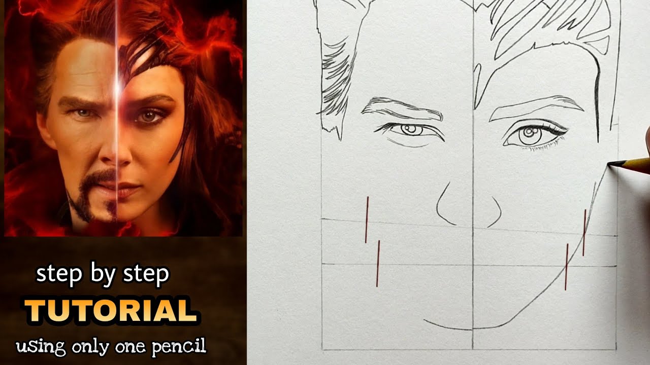 How to draw Doctor Strange & Scarlet Witch | Madness of Multiverse Sketch Tutorial | YouCanDraw