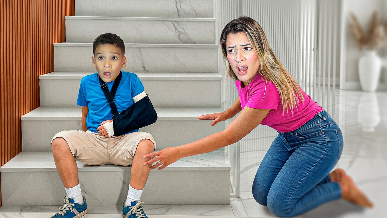 O ENZO CAIU DA ESCADA COM O BRAÇO QUEBRADO!