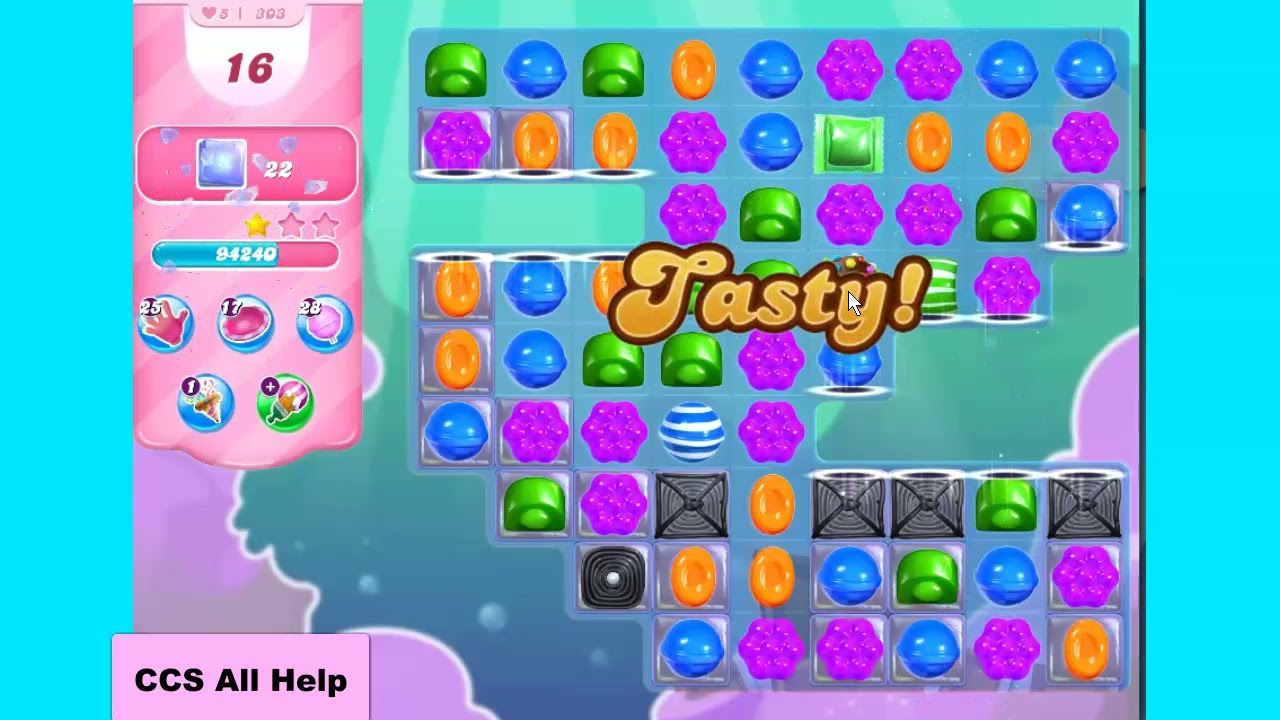 Candy Crush Saga Level 303 New NO BOOSTERS Cookie