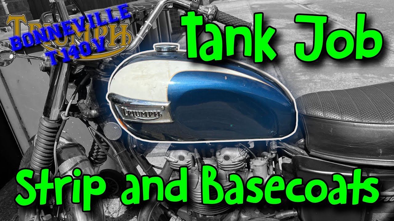 Triumph T140 Bonneville Tank Job - Stripping and Base Colour