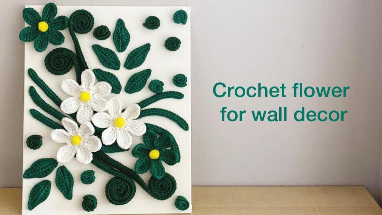 Crochet flowers for wall decor