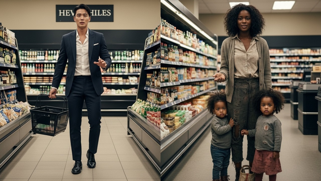 The Korean Mafia Boss Spots His Ex Lover And Twins Begging For Food At The Grocery Store And...