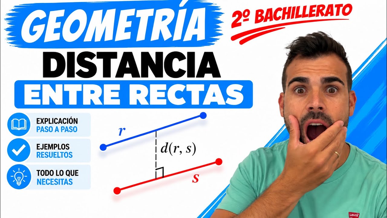 DISTANCIA ENTRE RECTAS. Explicado fácil. Ejercicios tipo examen PASO A PASO