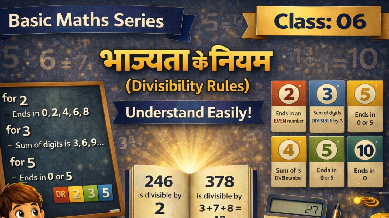 Divisibility Rules (भाज्यता के नियम) | Class 6 Basic Maths Series| By Sumit Sir