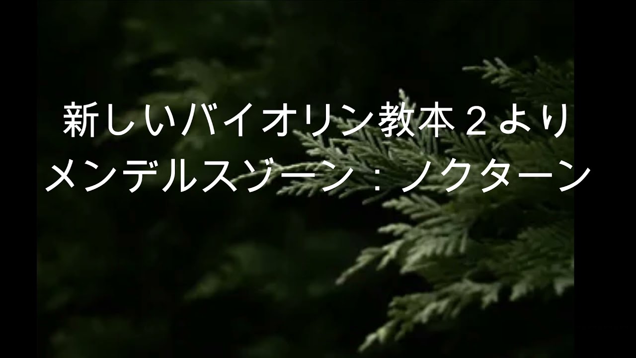 新しいバイオリン教本２より　メンデルスゾーン：ノクターン　澤井亜衣(vn)
