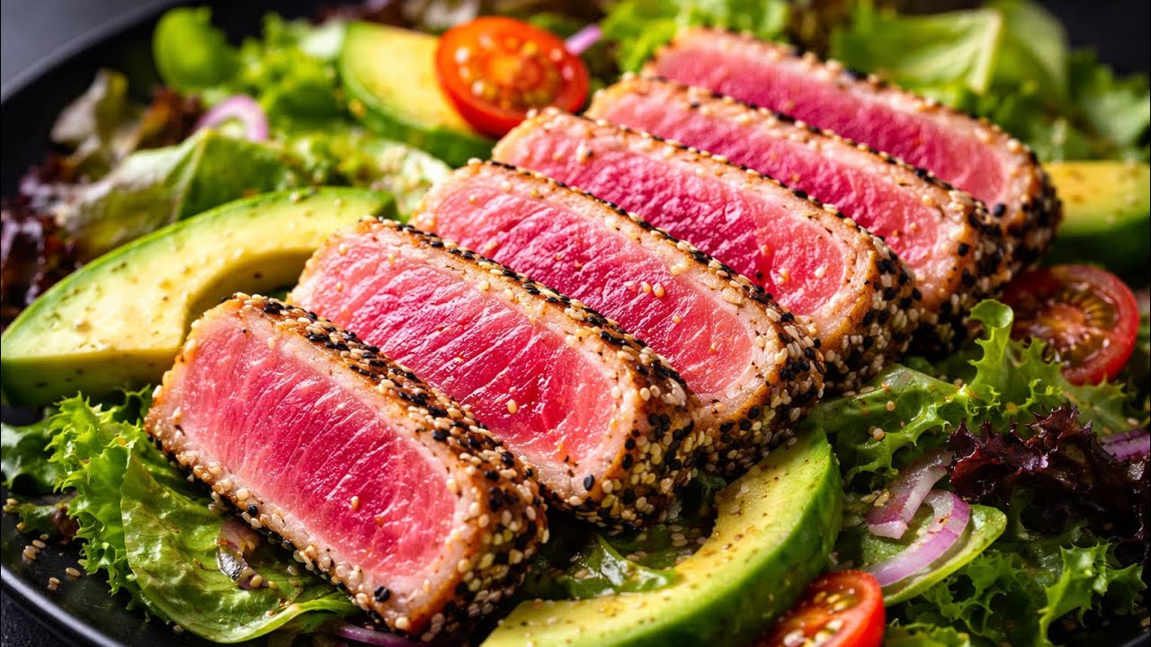 Тёплый салат с тунцом — ресторанный вкус за 10 минут!