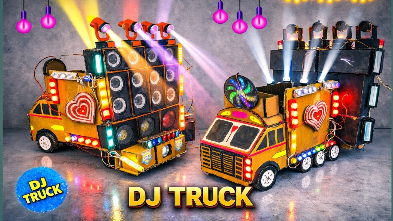 Mini Dj Truck Setup | how to make mini dj setup with cardboard Making Dj setup at home | dj wala