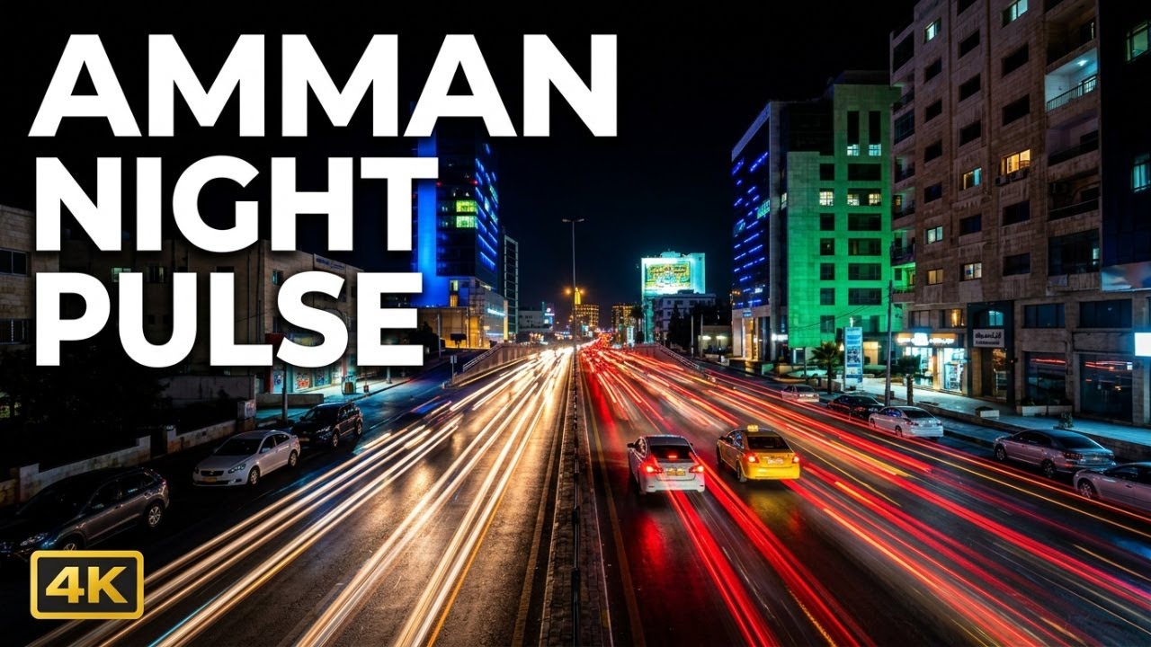 Zahran Street After Dark: Amman's Urban Night Pulse | 4K
