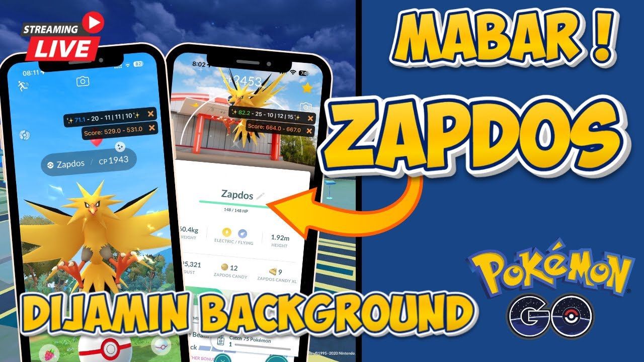 [Pokemon GO] 1 jam terakhir mabar zapdos raid di kanto park #live