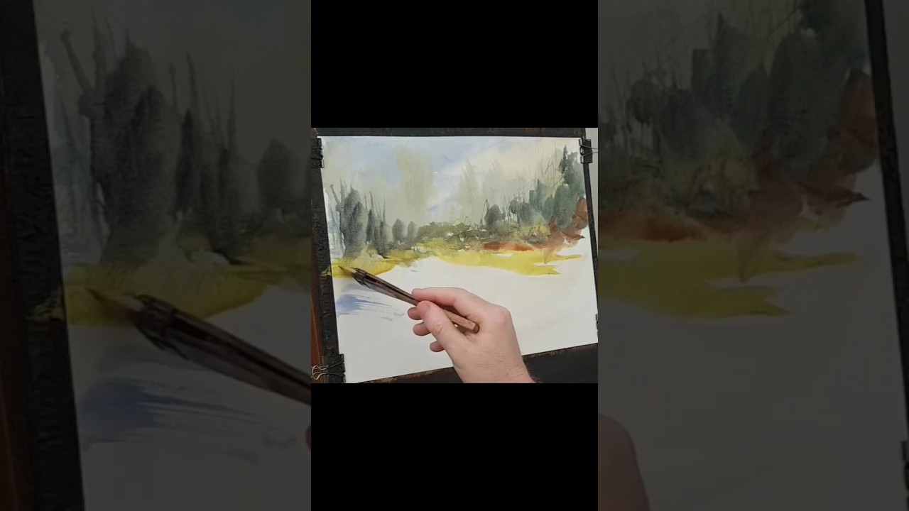 Adding colour with the small Ron Ranson hake brush #art #brushstrokes #paintingmedium #wetpaint