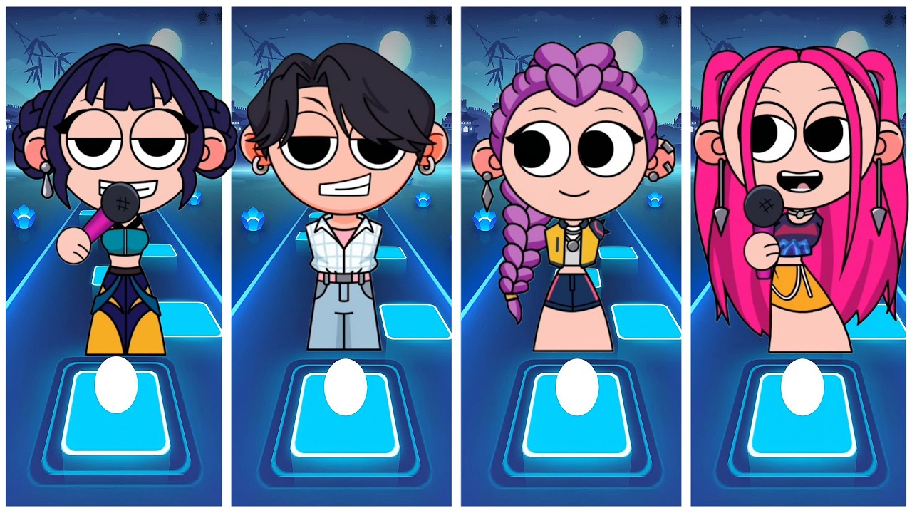Kpop Demon Hunters 🆚 SAJA Boys 🎮 Tiles Hop EDM RUSH