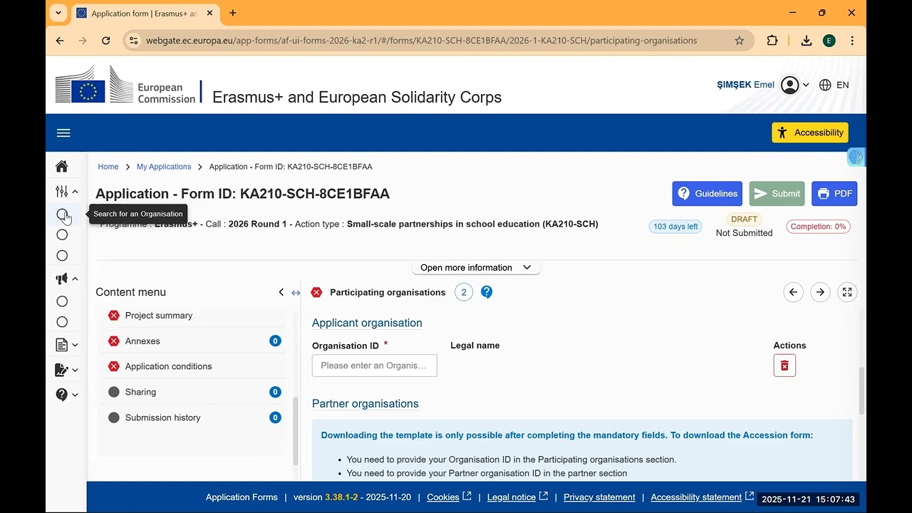 Erasmus+ KA210sch 2026 Başvuru Formuna Hızlıca Göz Atalım