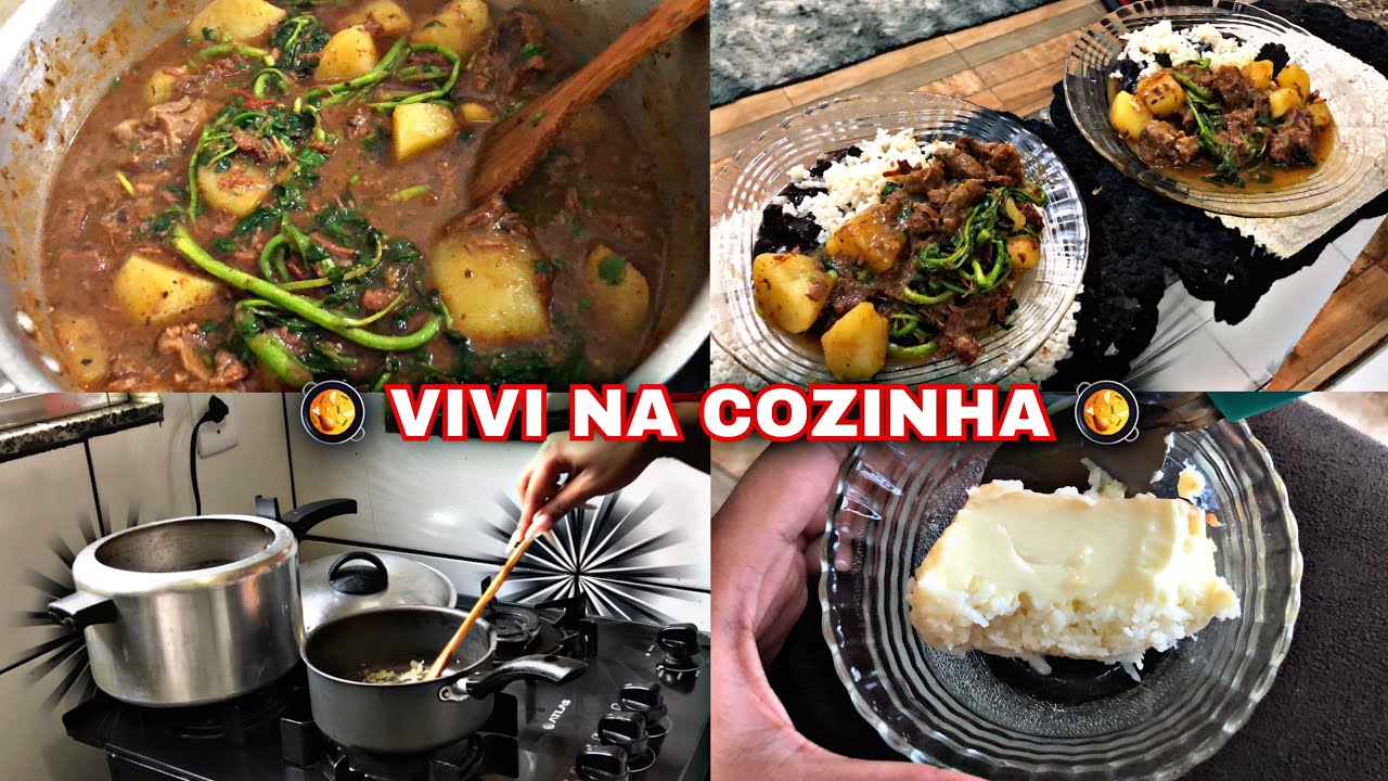 VIVI NA COZINHA: CARNE DE PANELA COM AGRIÃO E BATATA| feijão cremoso com carne seca..