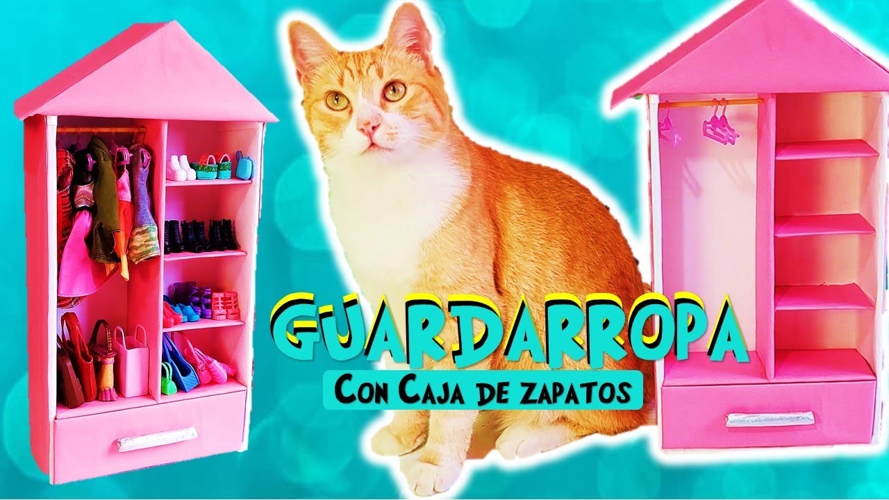 Como hacer Ropero para muñeca Barbie con una caja de zapatos