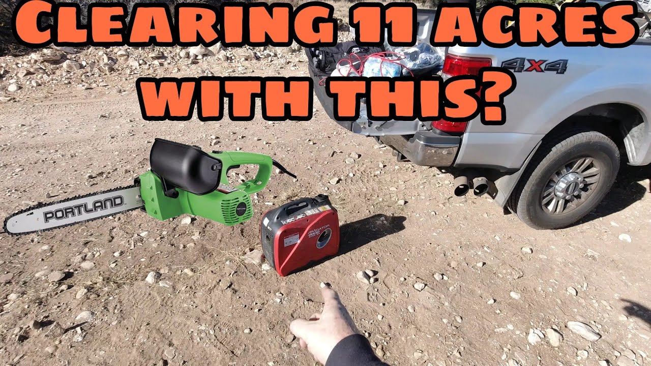I attempt to clear 11 acres with a harbor freight electric chainsaw!