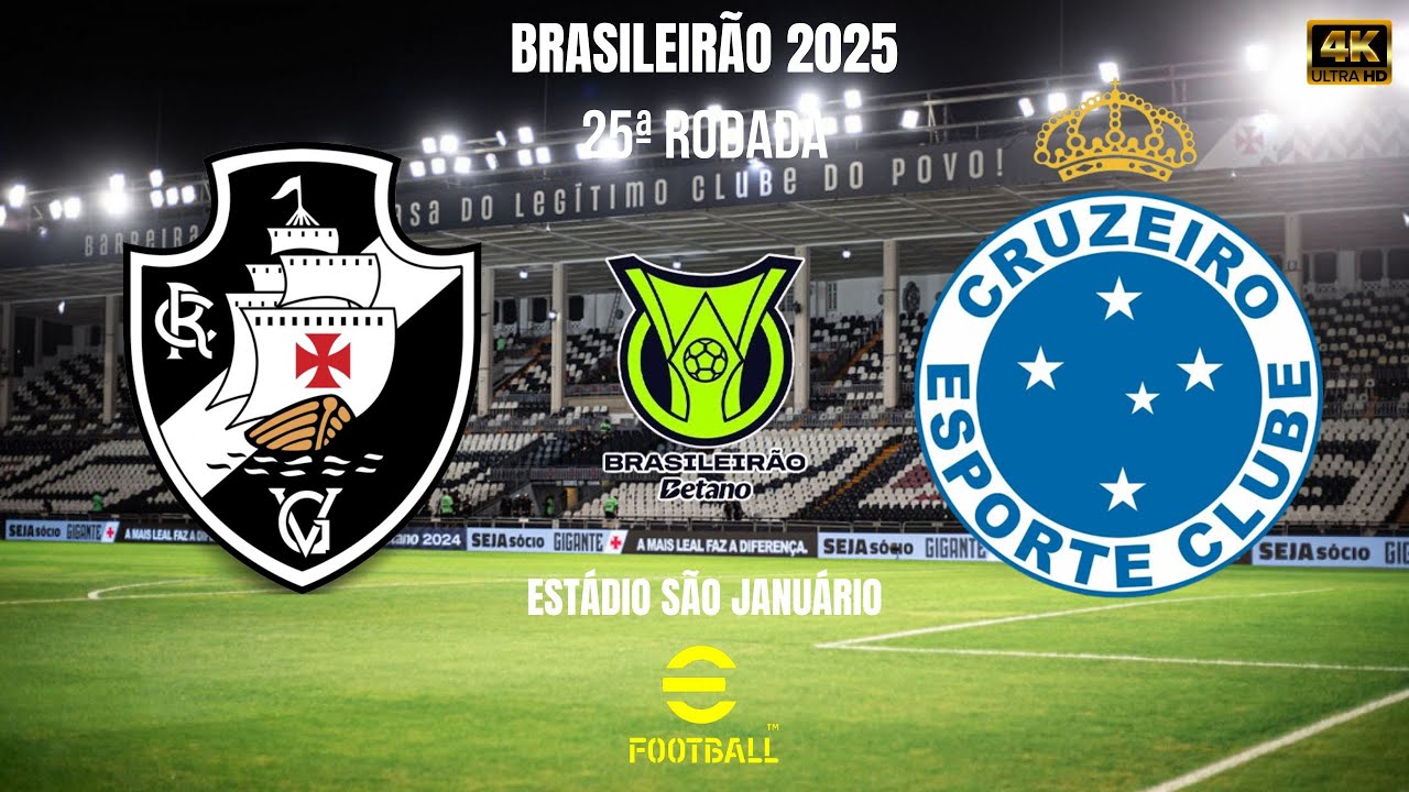 VASCO x CRUZEIRO ◈ BRASILEIRÃO 2025 ◈ 25ª RODADA ◈ Gameplay 4K60 FPS eFootball PES 2021