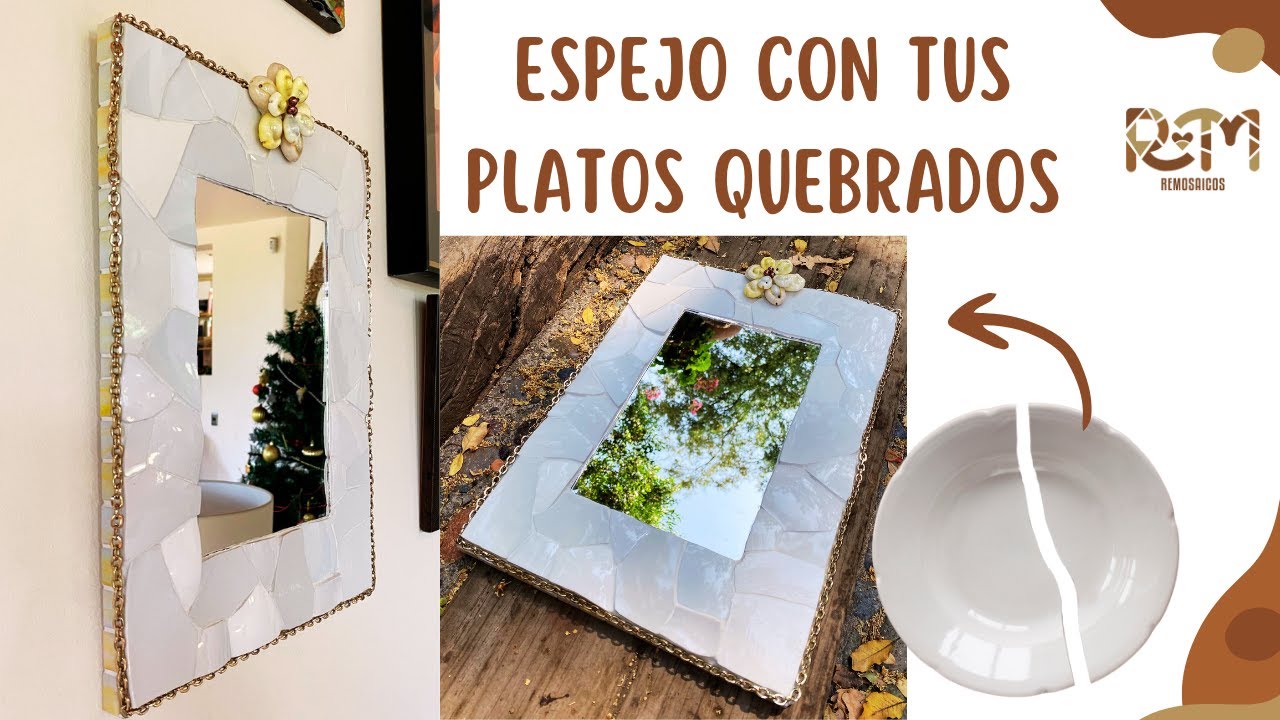 Crea un Espejo Único y Significativo con tu Vajilla Quebrada, Solo Necesitas 1 Herramienta básica!