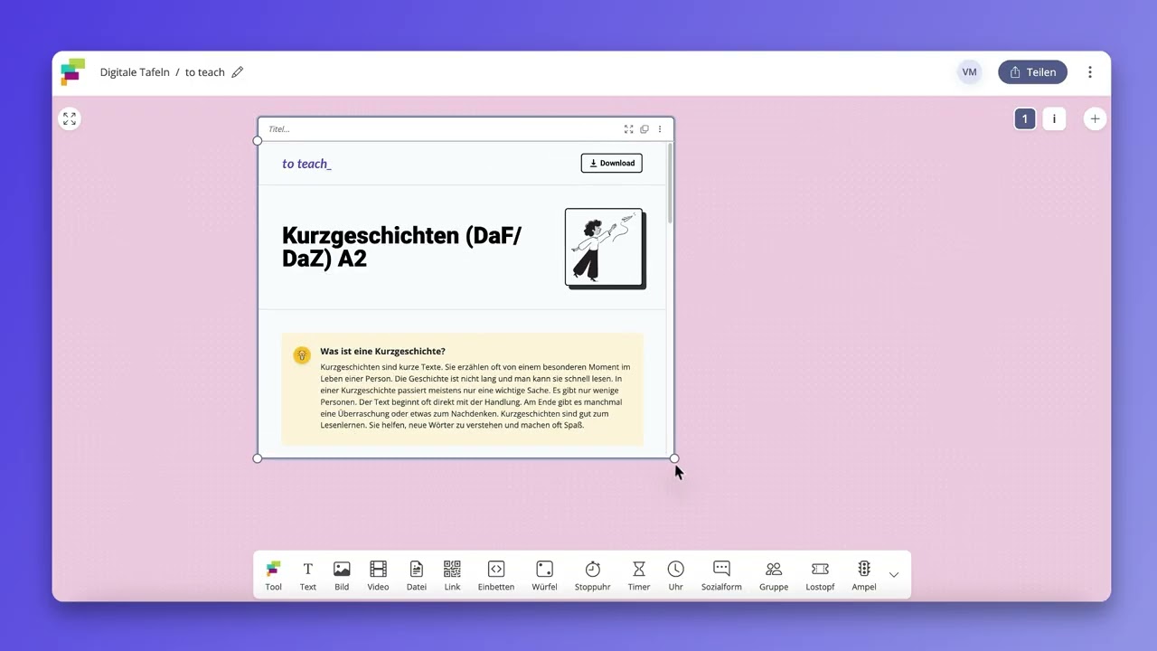 to teach x fobizz: Inhalte direkt auf der digitalen Tafel anlegen