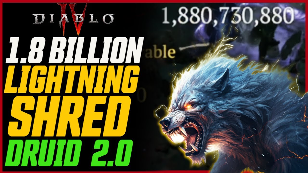 1.8 BILLION DAMAGE SHRED!  FASTEST BUILD IN DIABLO! // Diablo 4 Lightning Shred Druid 2.0
