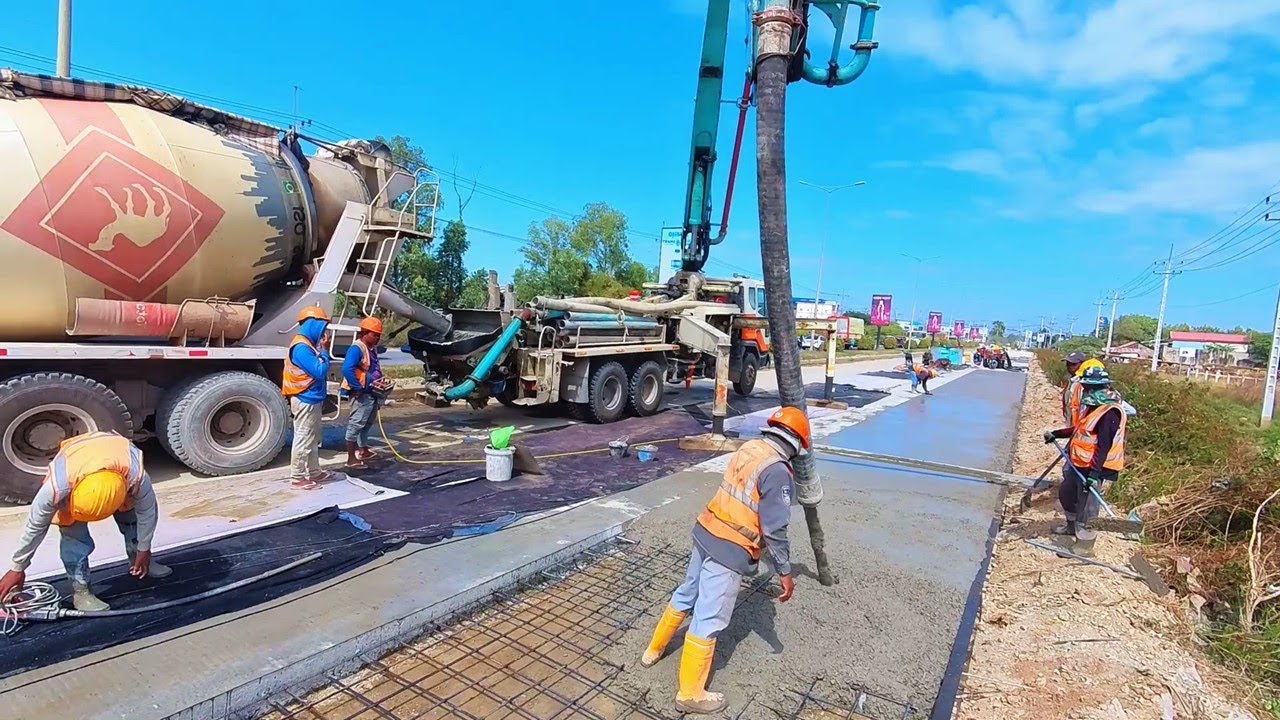 Incredible Strong Concrete Road Building in Countryside | Modern Construction Technology 2025