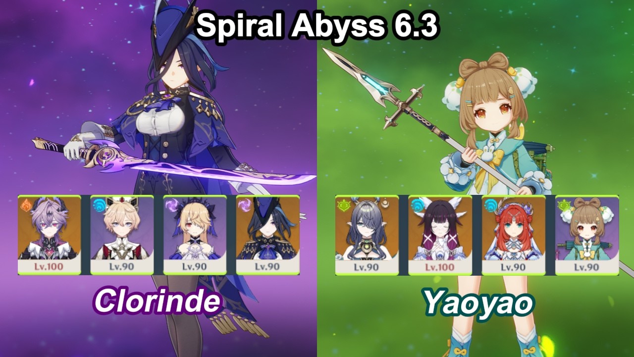 Clorinde | Yaoyao | Spiral Abyss 6.3 | Genshin Impact