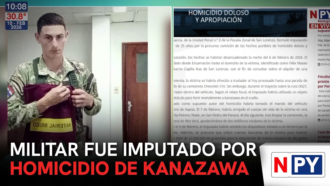 Militar fue imputado por homicidio de Kanazawa