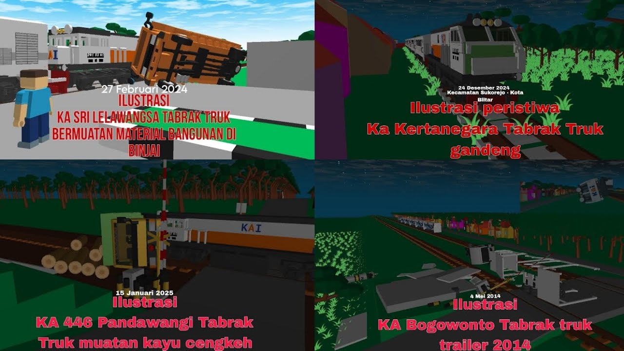 kompilasi KA tabrak truk