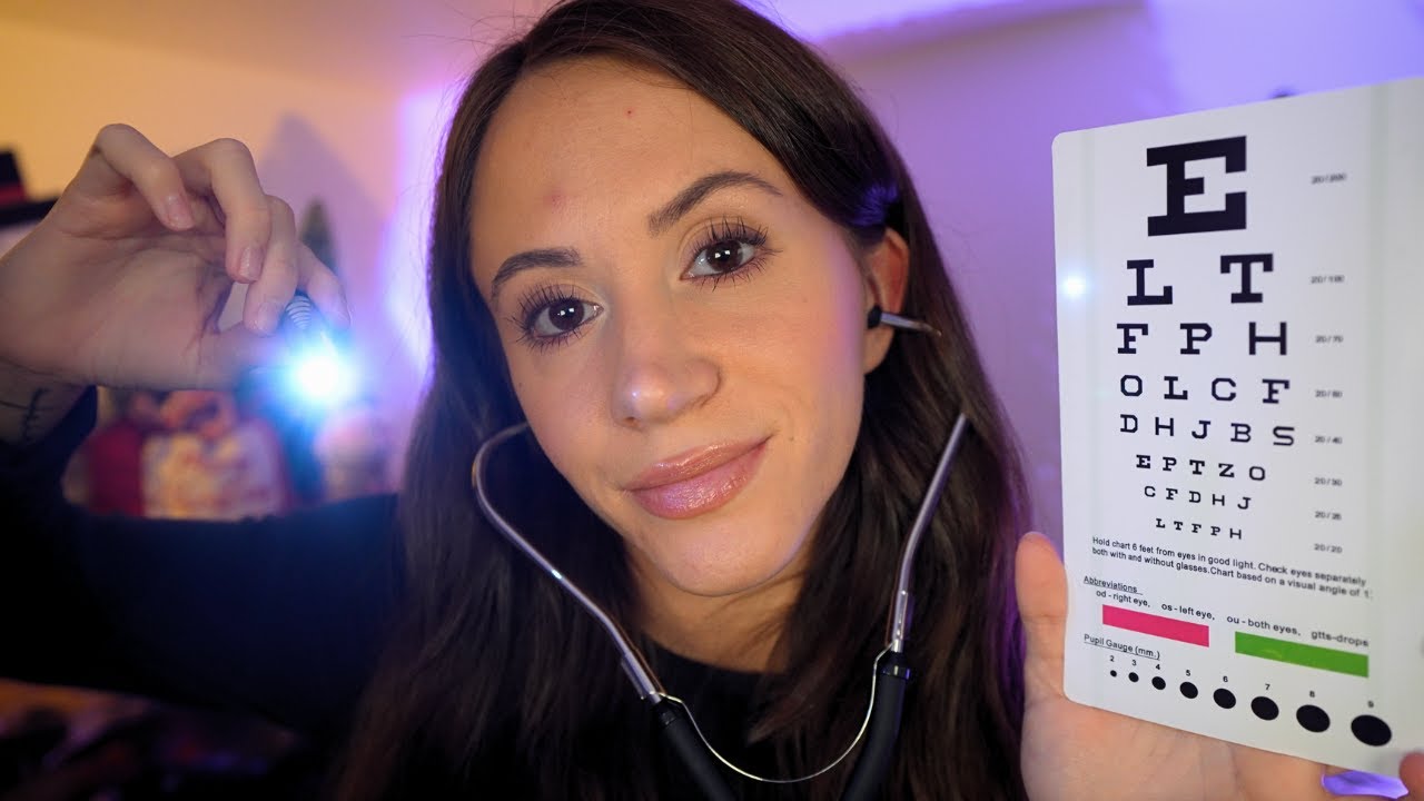 ASMR Concussion Test (medical roleplay, typing, light triggers, & more)