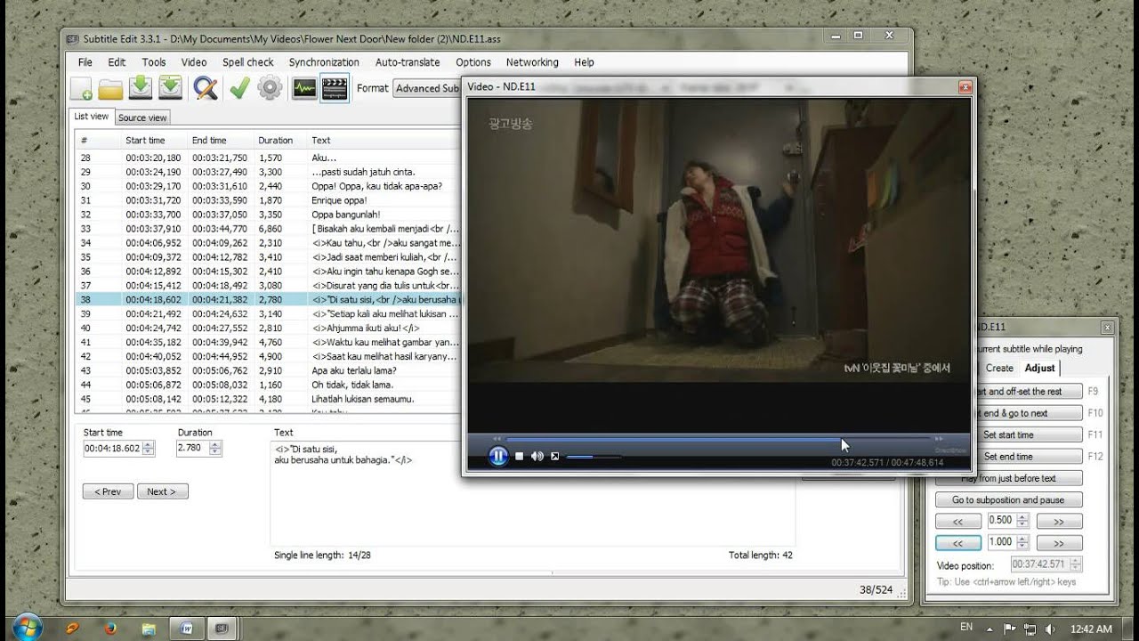 easy ways to Resync Subtitle [Subtitle Edit]